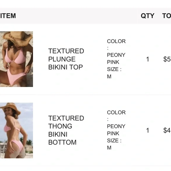 Tropik Baby Pink Textured Bikini - Picture 2 of 3